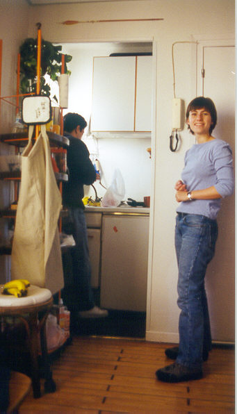 Rachel and Nacho in their apartment.