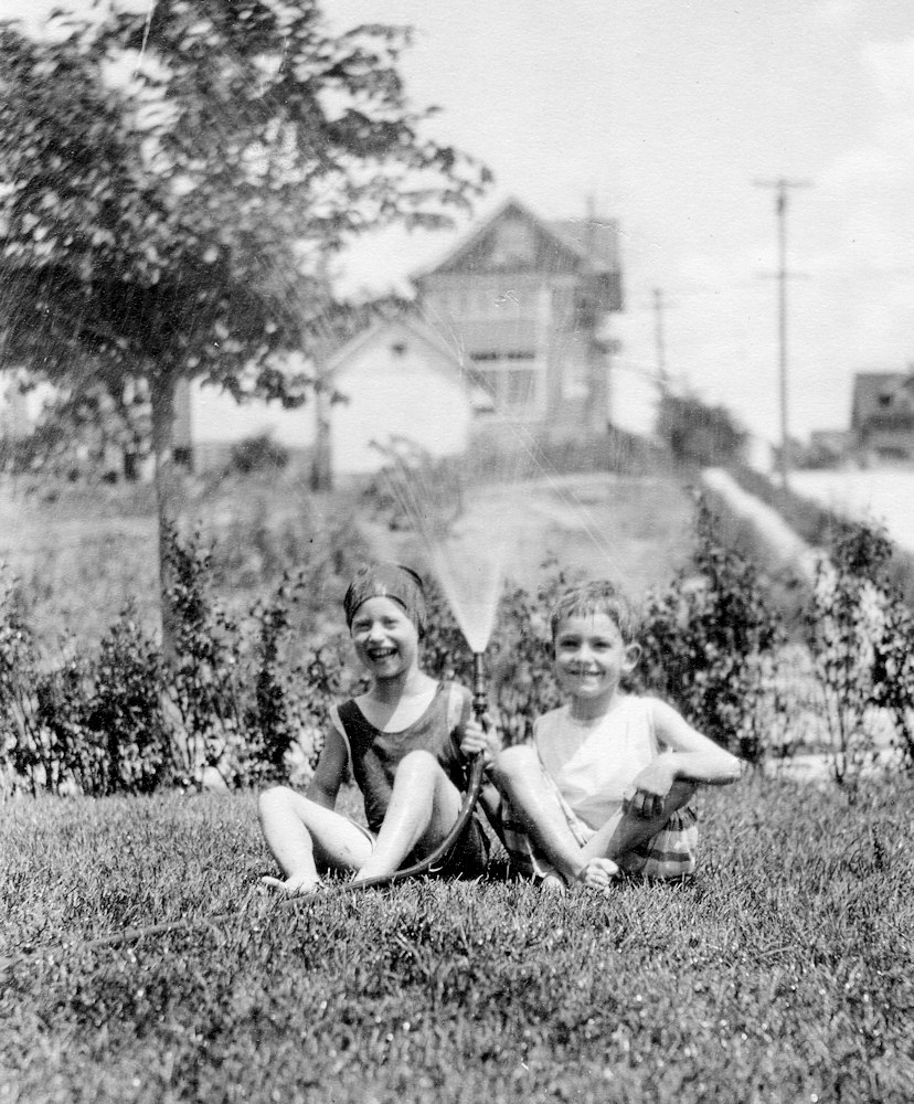 Hortense and Bobbie with hose.