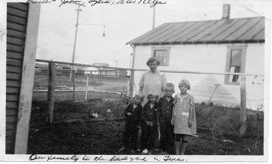 Our family in the back yard.