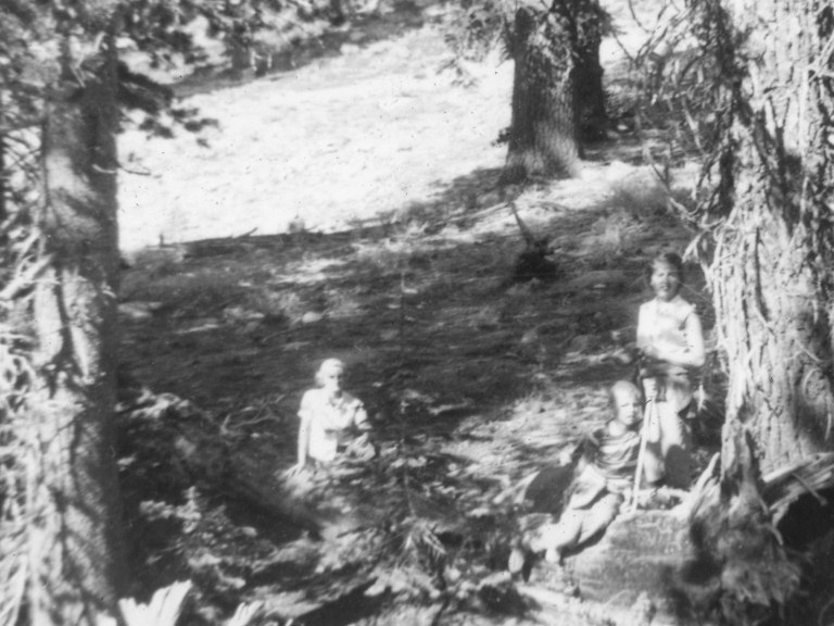 Taking a break on the ill-fated hike to Star Lake.