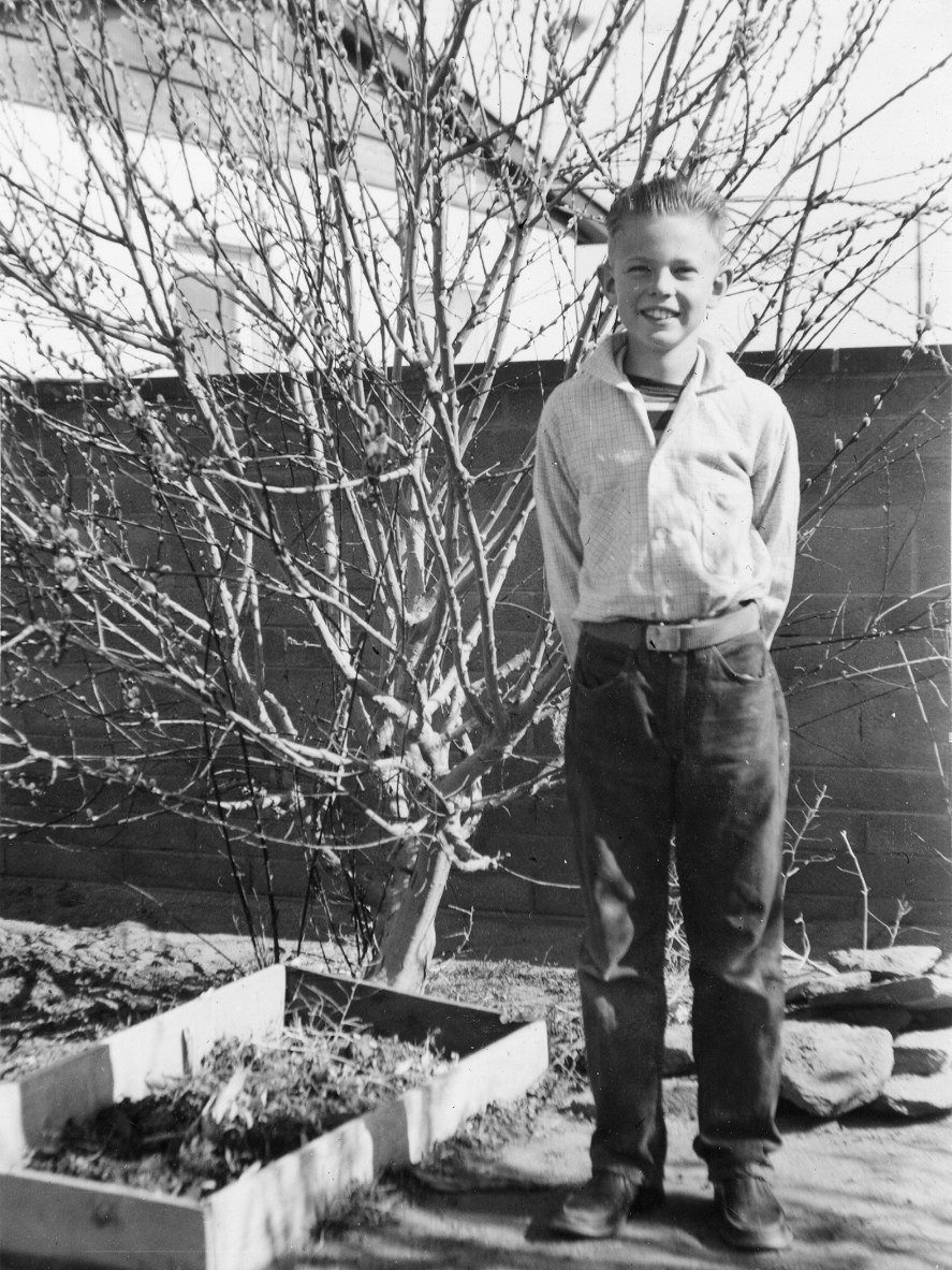 Tom in front of the Pussy Willow my mom wanted me to have.