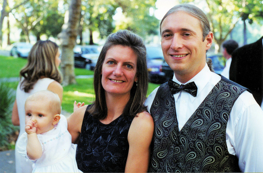 Matt, Becci, and Simone at Rachel's wedding