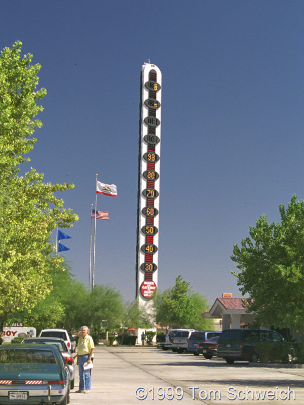 The World's Tallest Thermometer in Baker, CA.