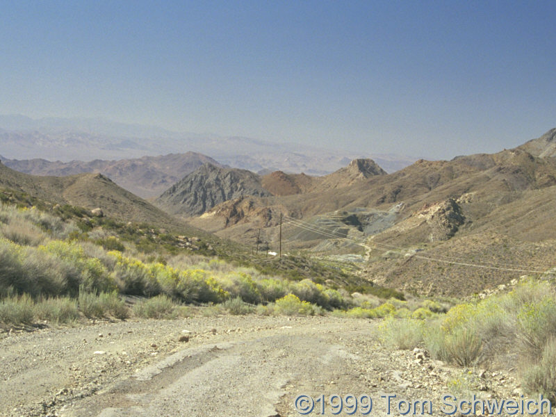 Looking down toward the Beck Spring Mine in the Kingston Range.