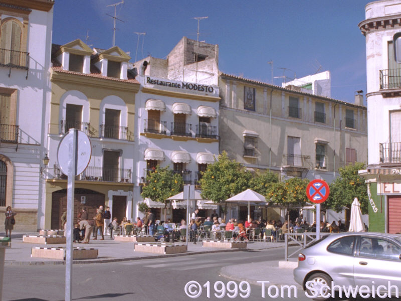 Restaurants on the edge of the Ghetto de Santa Maria.