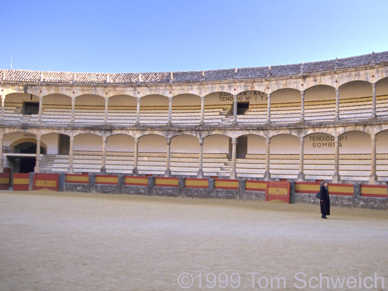 Inside the Ronda Bull Ring.