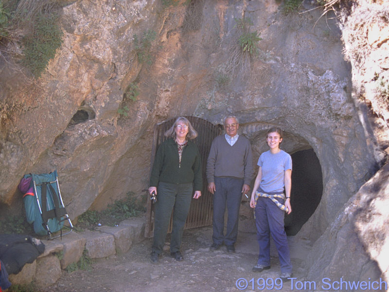 Cheryl and Rachel with our tour guide at the entrance to the cave.