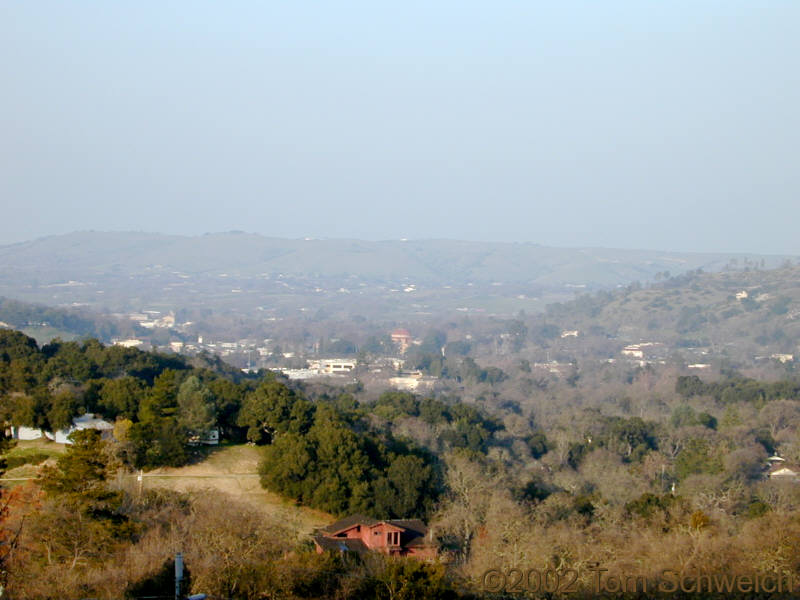 View of Atascadero on a hazy winter afternoon.