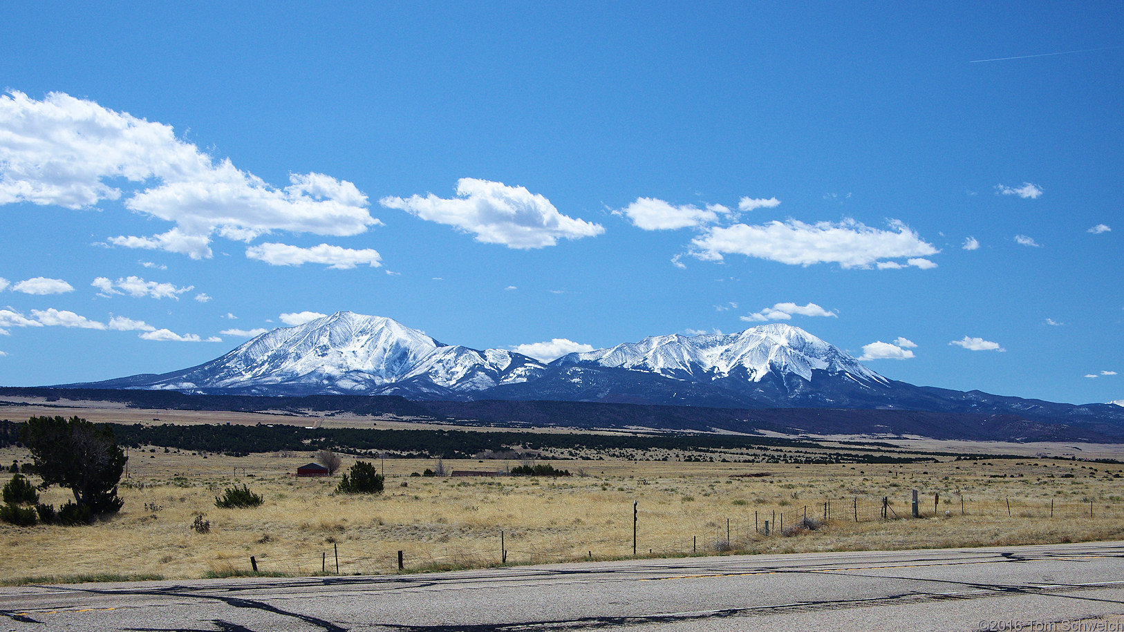 Spanish Peaks south from US Highway 160.