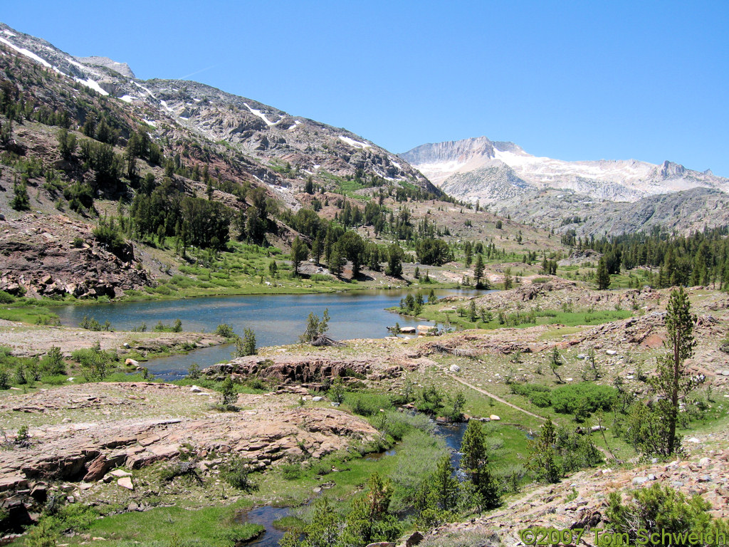 California, Mono County, Shell Lake, Mine Creek, Mount Conness