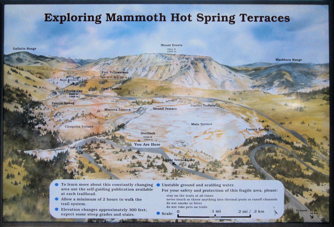 Wyoming, Park County, Mammoth Hot Springs