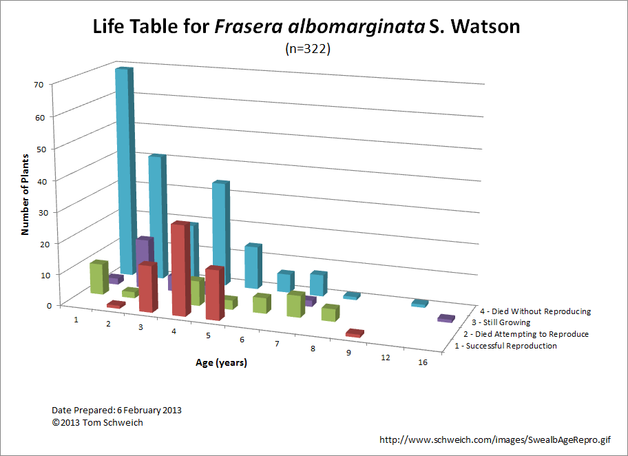 Age of <I>Frasera albomarginata</I> at Flowering