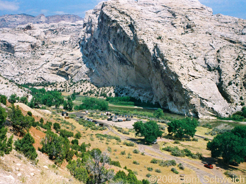 The Green River exits Split Mountain Canyon.