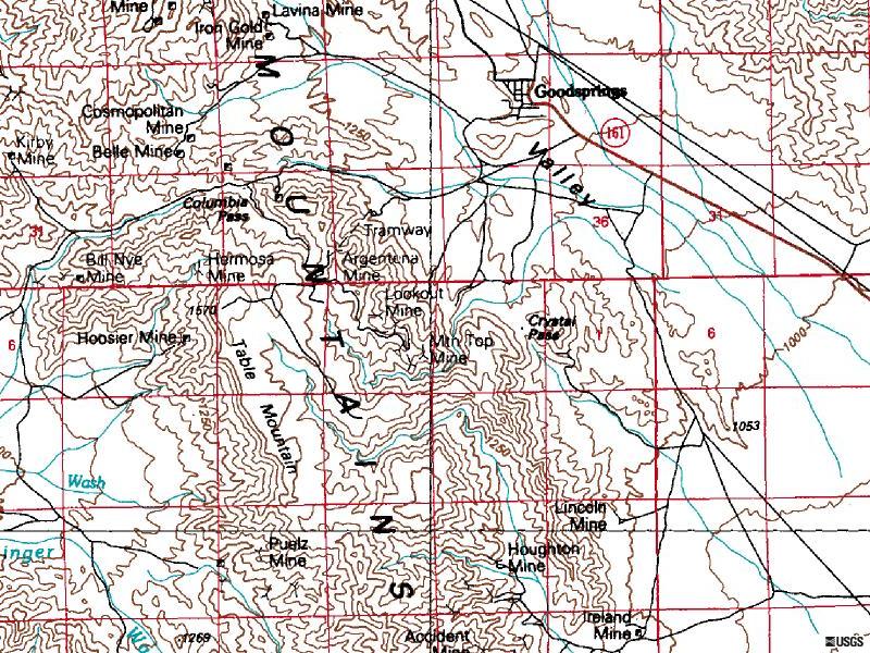 Location of Crystal Pass, Nevada