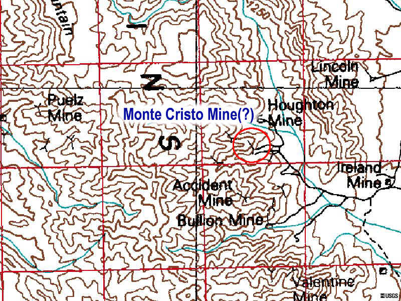 Approximate Location of the Monte Cristo Mine.